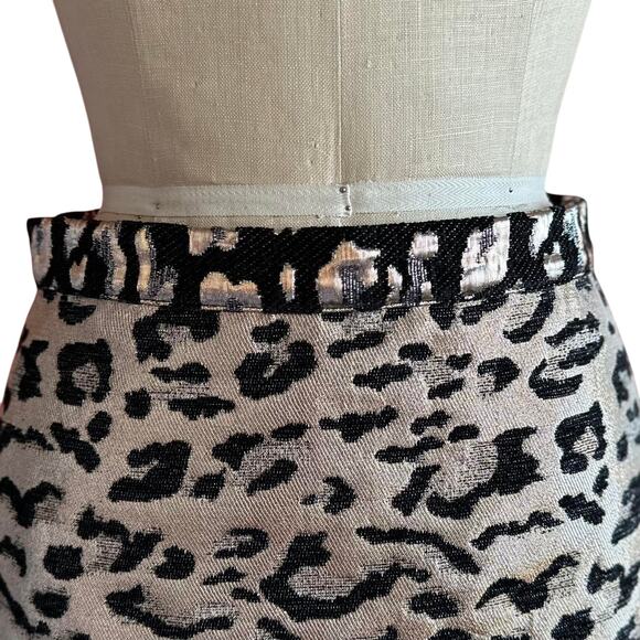 Womens Skirt Size 6 Pink Black Cheetah Print Metallic Biker Retro Party Vacation - Picture 2 of 8
